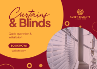 Curtains & Blinds Installation Postcard