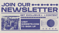 Retro Brutalist Newsletter Facebook Event Cover