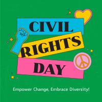 Bold Civil Rights Day Stickers Linkedin Post