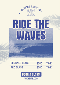 Ride the Waves Surf Class Flyer