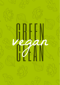 Green Clean and Vegan Poster