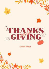 Thanksgiving Autumn Sale Poster