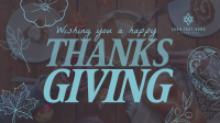 Thanksgiving Typography Greeting Facebook Event Cover Design