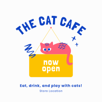 Cat Cafe Instagram Post Design