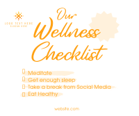 Wellness Checklist Facebook Post