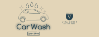 Neon sign Car wash Facebook Cover Image Preview