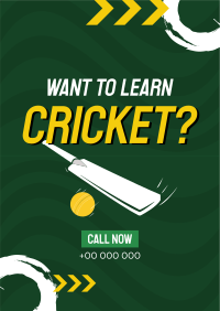 Time to Learn Cricket Poster