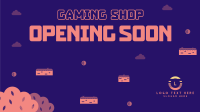 Game Shop Opening Zoom Background Design