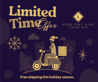 Christmas Free Shipping Facebook Post Design