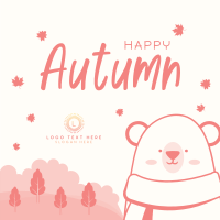 Bear in Autumn Instagram Post Design