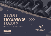 Gym Training Postcard Design