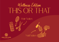 This or That Wellness Salon Postcard