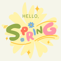 Playful Hello Spring Linkedin Post