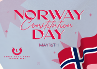 Flag Norway Day Postcard