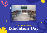 Education Day Celebration Postcard Design