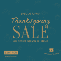 Thanksgiving Line Art Sale Instagram Post Design