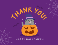 Halloween Cat Thank You Card