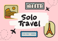 Stickers Solo Traveler Postcard