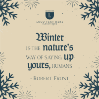 Winter Quote Snowflakes Instagram Post