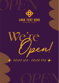 We're Open Now Flyer Design