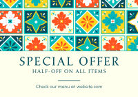 Special Offer Tiles Postcard Design