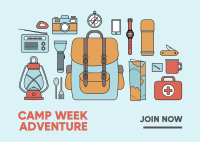 Camp Week Adventure Postcard