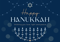 Festive Hanukkah Lights Postcard
