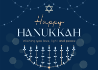 Festive Hanukkah Lights Postcard Image Preview