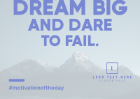 Dream Big Motivation Postcard