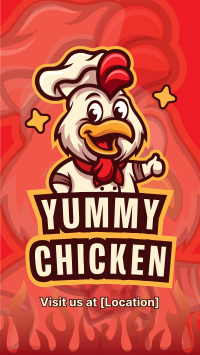 Chicken Restaurant Mascot Instagram Story Design