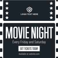 Movie Night Strip Instagram Post Design