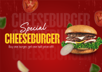 Special Cheeseburger Deal Postcard Design