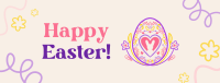 Floral Egg with Easter Bunny Facebook Cover