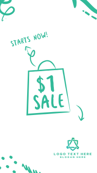 $1 Sale Doodle Instagram Story