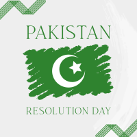 Pakistan Day Brush Flag Linkedin Post