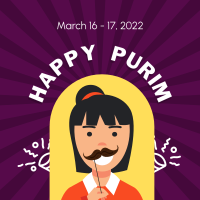 Girl Attending Purim Instagram Post Design