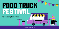 Retro Food Truck Festival Twitter Post Design