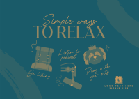 Cute Relaxation Tips Postcard