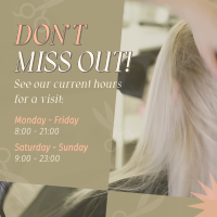 Salon Hours Instagram Post Design