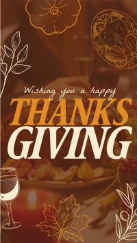 Thanksgiving Typography Greeting YouTube Short Design