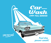 Car Wash Retro Facebook Post Design