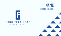 Generic Blue Letter F Business Card