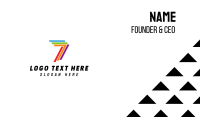 Colorful Number 7  Business Card