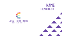 Colorful Letter E Business Card
