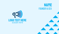 Blue Wifi Megaphone  Business Card