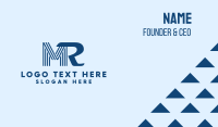 Blue Monogram M & R Business Card Design