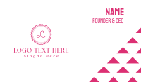 Pink W Stamp Business Card