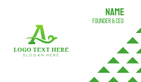 Green Eco Letter A Business Card Design