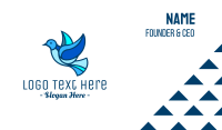 Blue Mosaic Bird Business Card Design