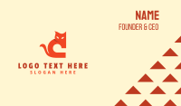 Orange Cat Letter C Business Card